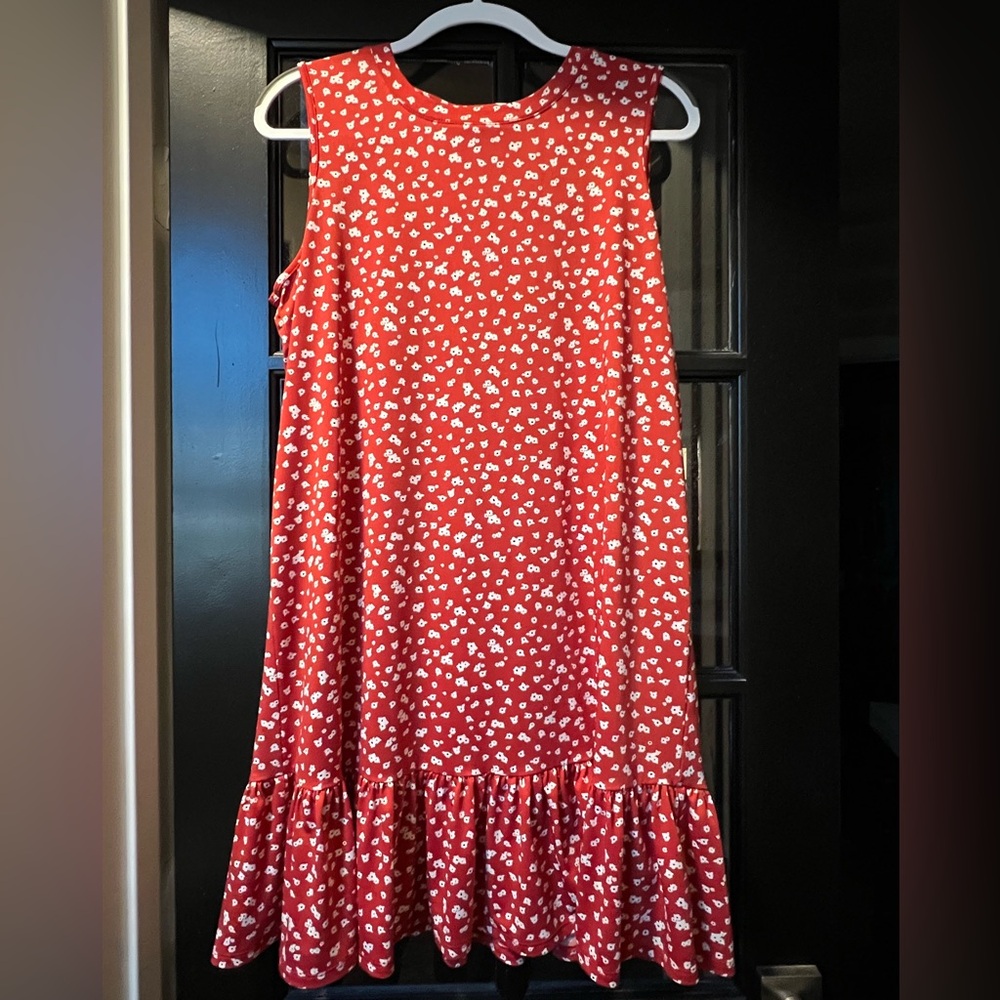 Apt. 9 Red Ditsy Floral Dress - L